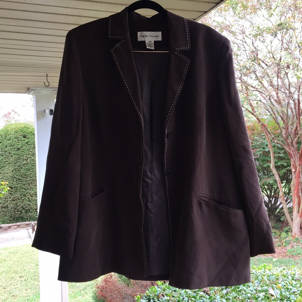 Rena Rowan Chocolate Blazer 16 - Picture 3 of 8